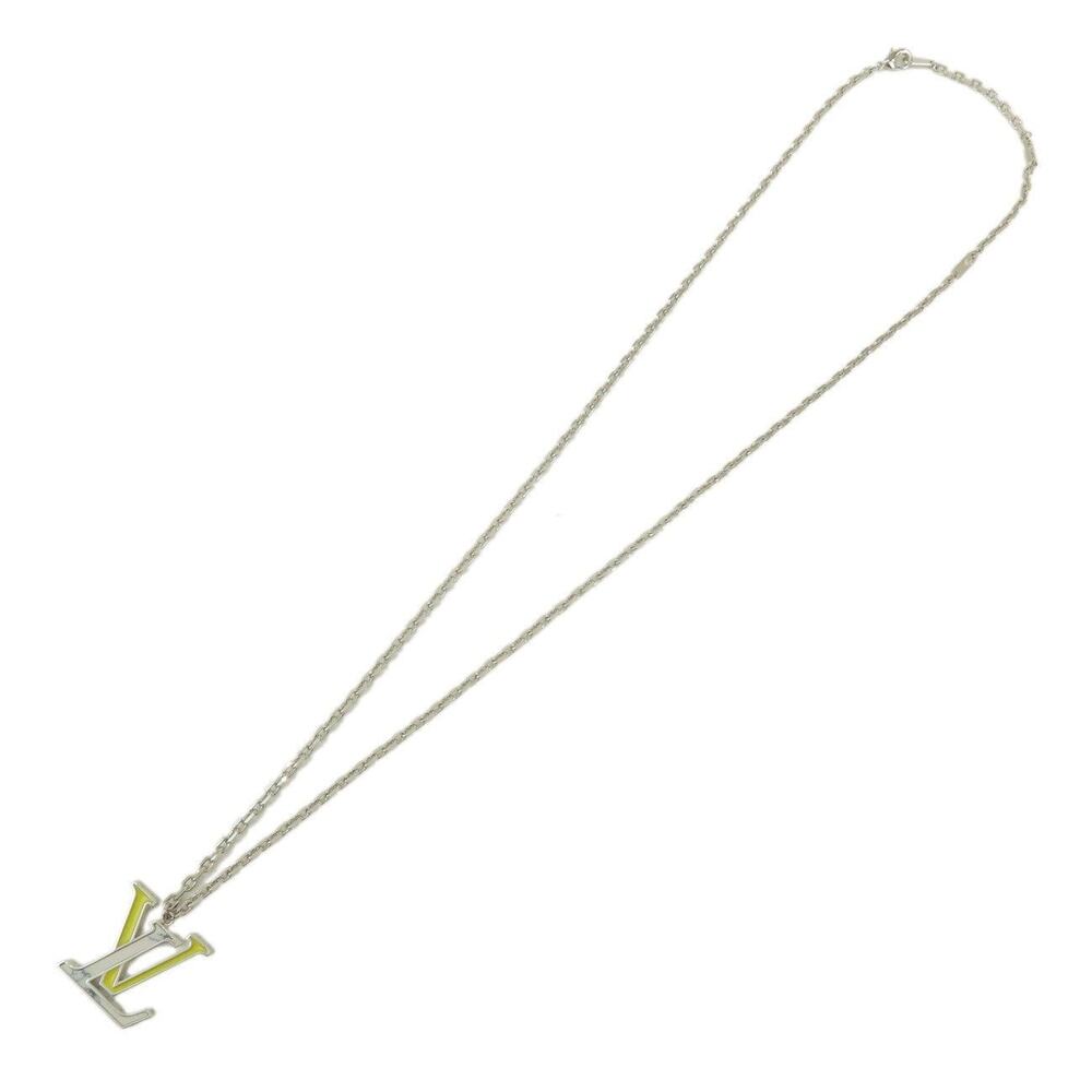 Louis Vuitton LV Initiales Metal Lacquer Necklace Silver